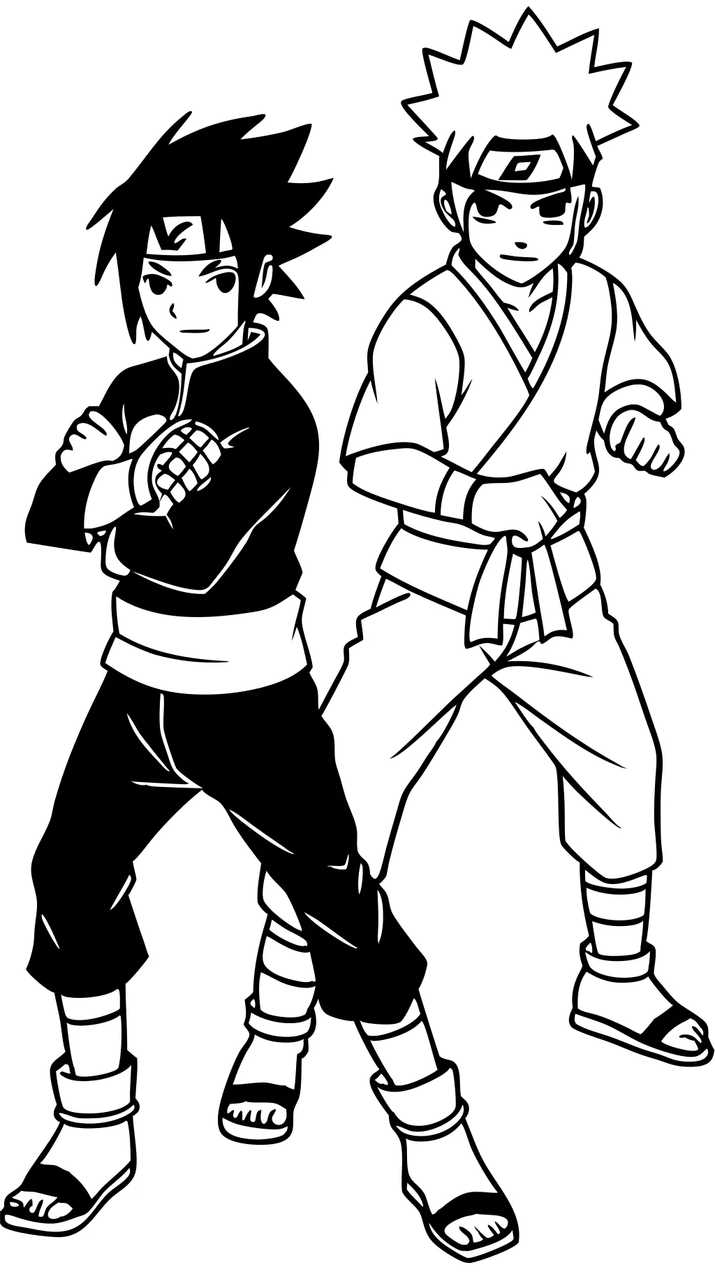 Páginas para colorear de Naruto y Sasuke